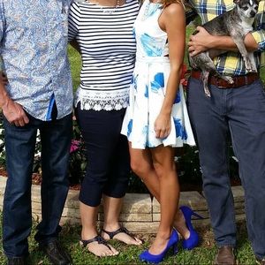 Lulus blue and white floral dress